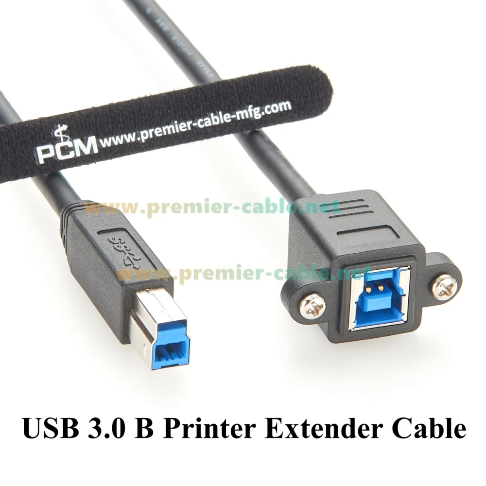 

Screw Panel Mount USB 3.0 Type B Male to Female Extension Cable 5Gbps USB B Printer Cable for Charging & Data,Hard Disk,Scanner