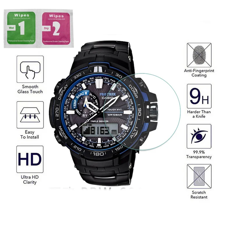 2pcs For Tempered Glass Screen Protector  For Casio protrek prg 650  protective