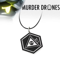 Anime Murder Drones Cosplay Necklace Gothic Skull Skeleton Pendant Black Neck Collarbone Chain Couples Halloween Accessories