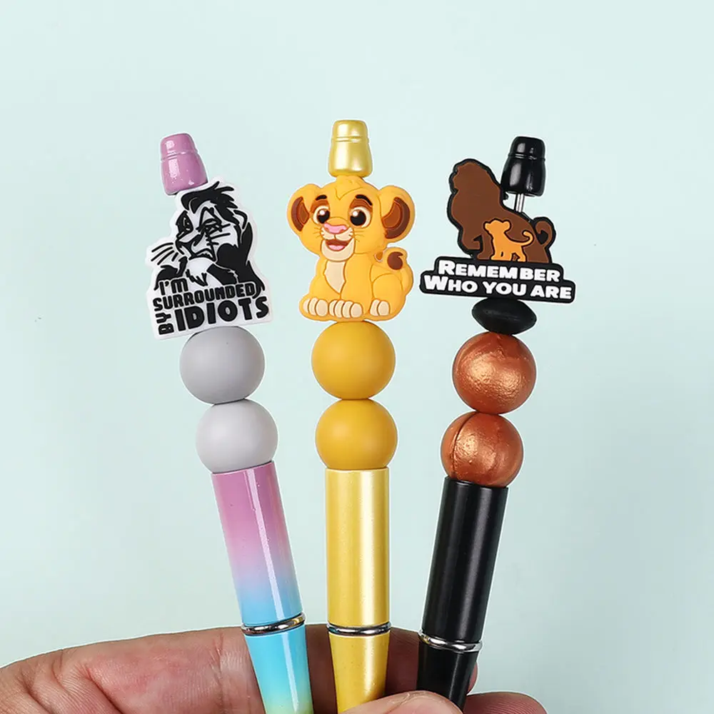 10 stks cartoon lion king simba Siliconen focal Kralen Voor Sieraden Maken DIY Tepelketting Kraal Pen Handgemaakte Accessoires