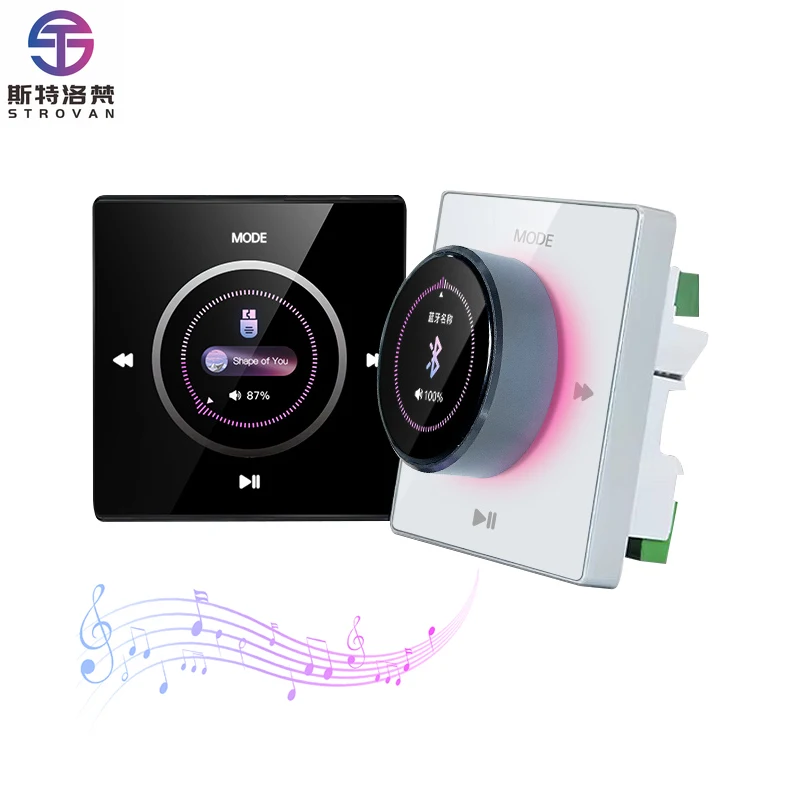 4-Inch Bt  Wall Mounted Home Sound System Background Music Host Stereo Amplifier Touch Screen Wall-Mounted Theater System