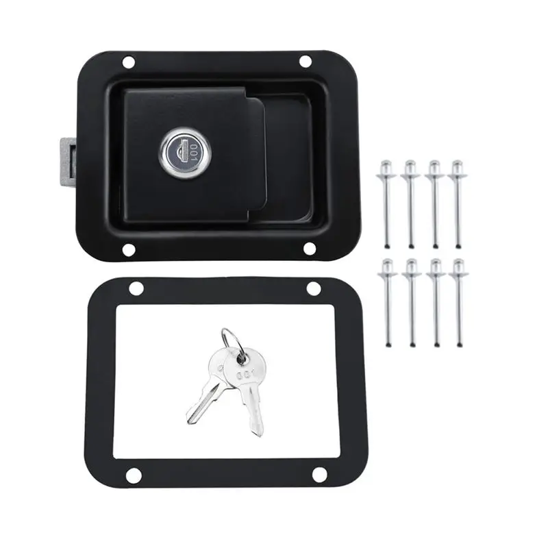 

Car Toolbox Latch Replacement With Keys With 8 Rivet Stainless Steel Pull Handle Lock For RV Trailer