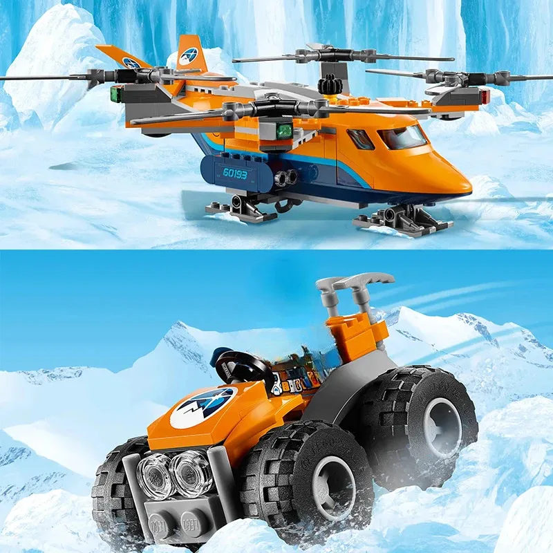 Compatibele sets bouwstenen uit de stadsserie 60193 Arctic luchtvervoer Helikopter poolvervoer vliegtuigen kindercadeaus