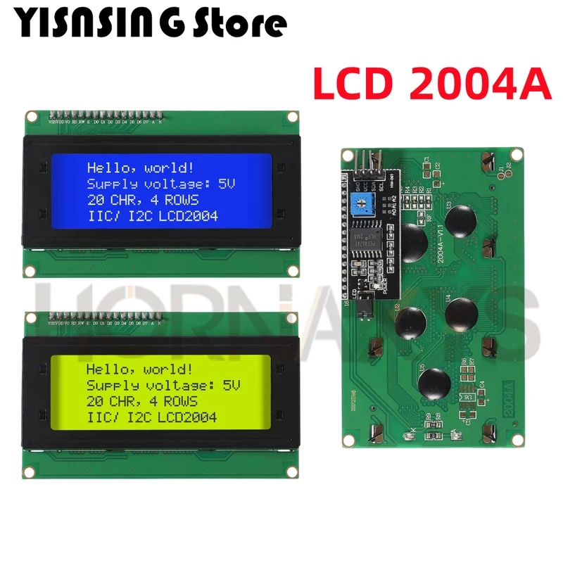 

LCD2004 I2C LCD2004 20x4 2004A Blue Green Screen Character LCD IIC Serial Interface Adapter Module for Arduino