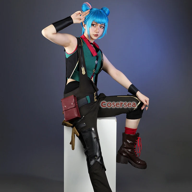 Cosersea LOL Arcane Season 2 Jinx Powder Uniform Cosplay Costume Halloween New Skin Game LOL Jinx Uniform Cos Outfit Fullset