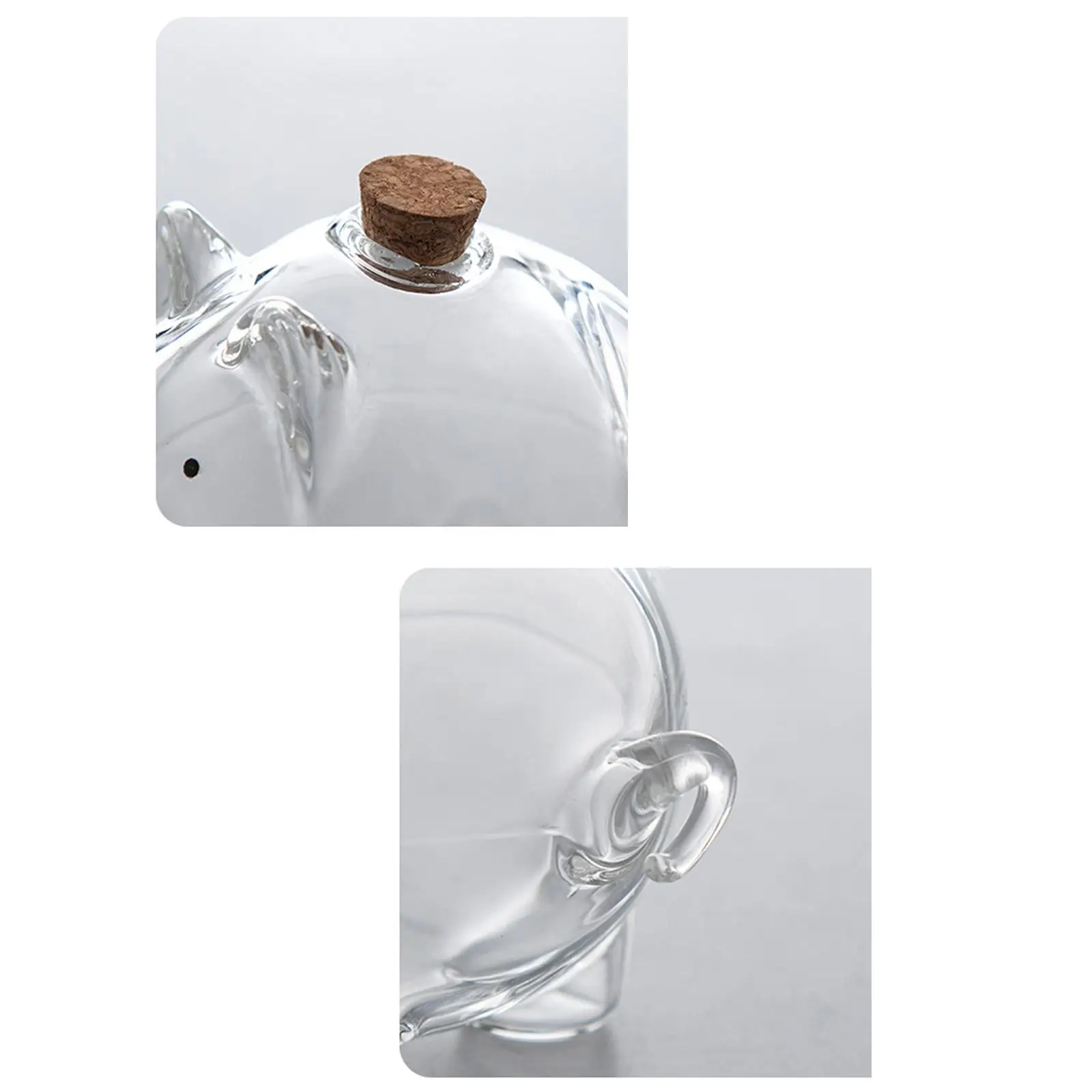 Borosilicate Glass Money Saving Container 2.3inch Tall Educational Gift for Children Lightweight Adorable 1cm Opening