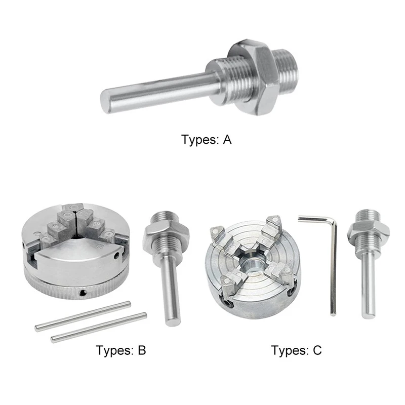 3 Jaw Zinc Alloy Lathe Chuck Wood Turning Clamp Drilling Tool Threaded Back