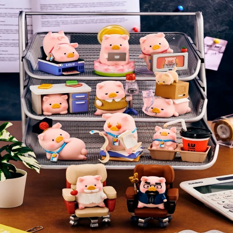 LuLu Pig Blind Box Collectible  Figurine Office Theme Trendy Art Toy Desktop Decoration Display  Gift  For Collectors view 3