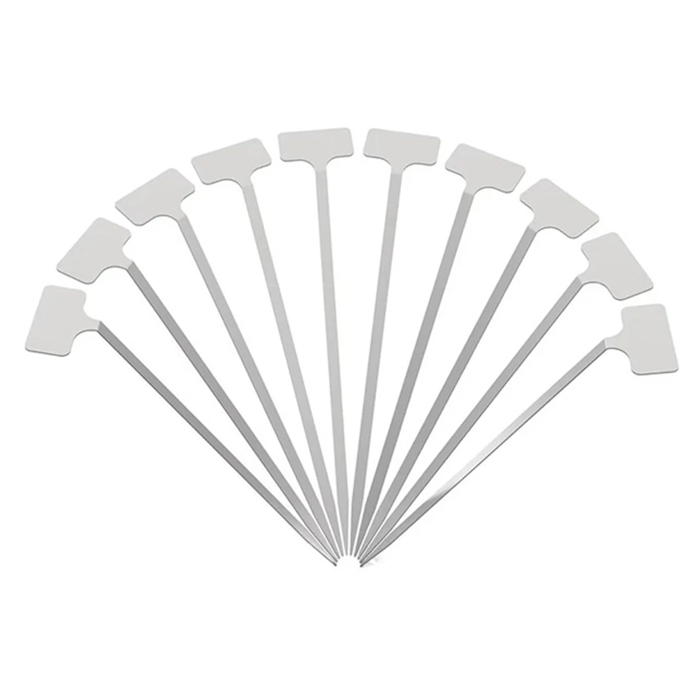 

Reusable Garden Markers in 304 Stainless Steel Waterproof Plant Labels with Marker Pen for Easy Identification Set of 10