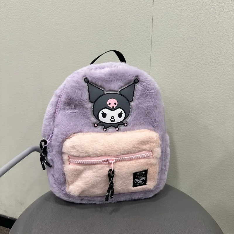 Sanrio New Cute and Fashionable Black Beauty Children\'s Schoolbag Cartoon Plush Girls Kindergarten Mini Small Class Backpack