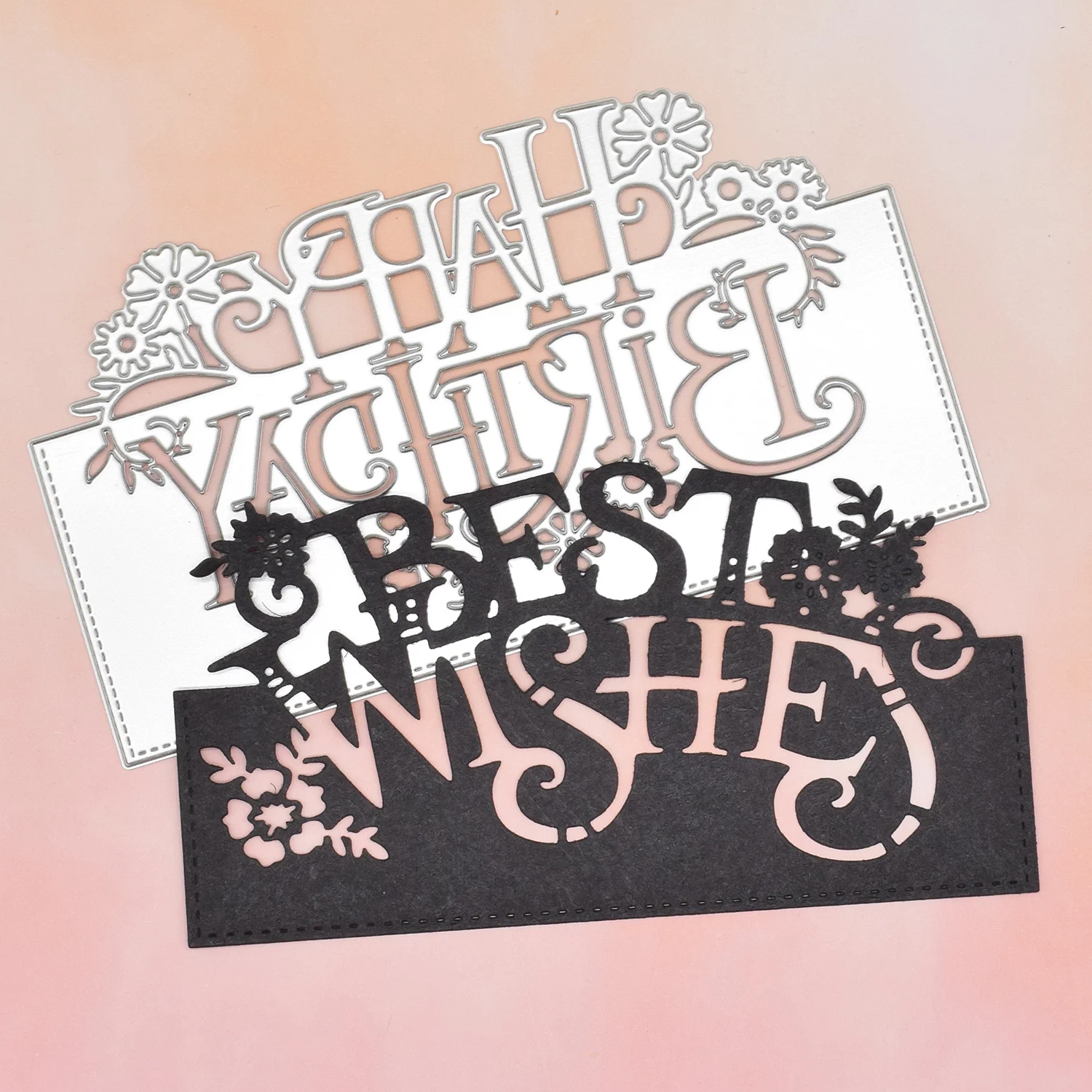 1PC Best Wishes Letter Words Metal Cutting Dies Stencil for DIY Scrapbooking Birthday Greeting Card Making Paper Craft