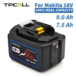 TPCELL 18V 7.5AH/9AH For Makita 18V Battery Power Tools Li-ion Replacement LXT BL1850 BL1840 for 18 V Screwdriver with bms