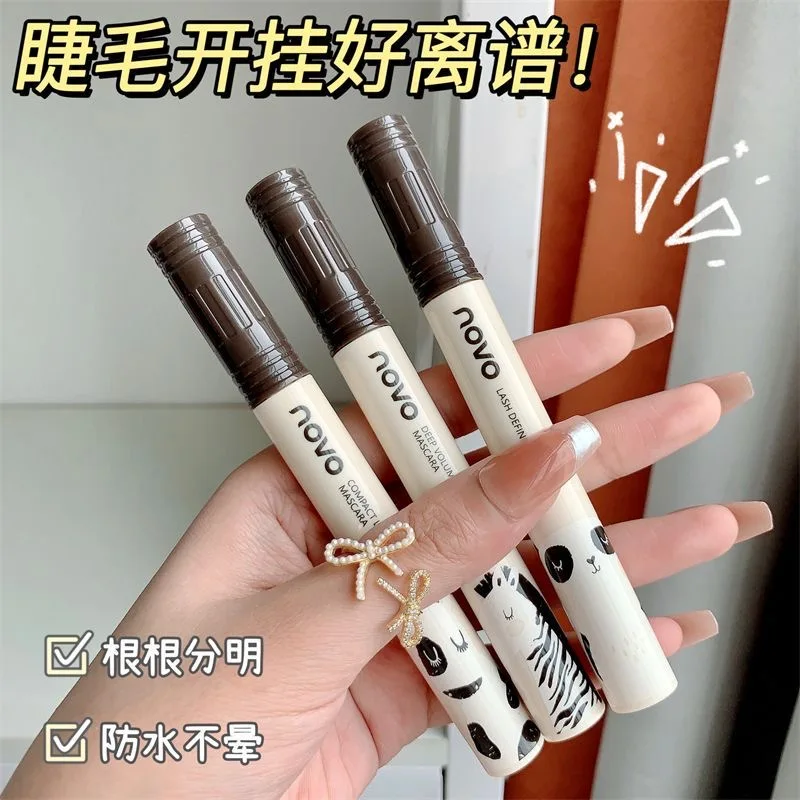 Silk Fiber Matte Mascara Makeup Ultra-Fine Brush Lengthening Eye Black Waterproof Quick Drying Nourishing Lifted Eyelash Makeup