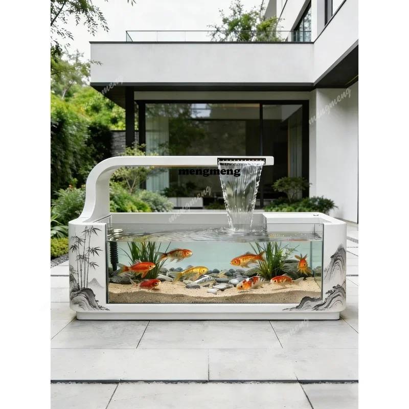 R134 Ornament stainless steel fish tank landscape custom waterfall outdoor courtyard water landscaping water outlet