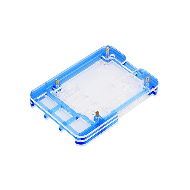 

Transparent And Blue Case 5 Layers Acrylic Case For Raspberry Pi 5, Supports Installing Official Active Cooler