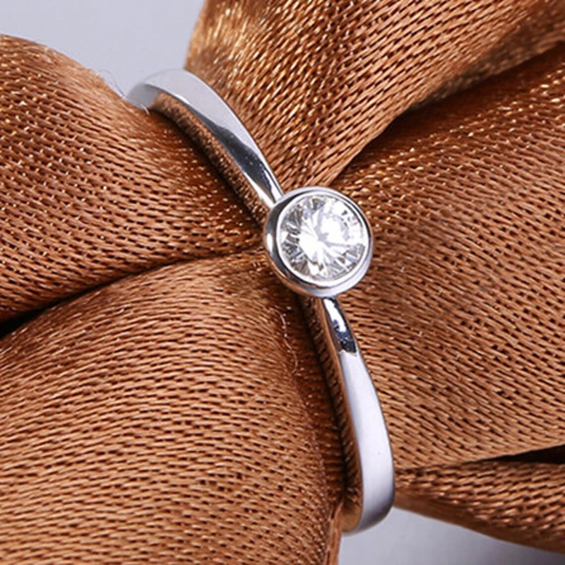 Huitan Classic and Simple Small Cubic Zirconia Rings for Women Minimalist Low-key Female Finger-rings Wedding Engagement Jewelry
