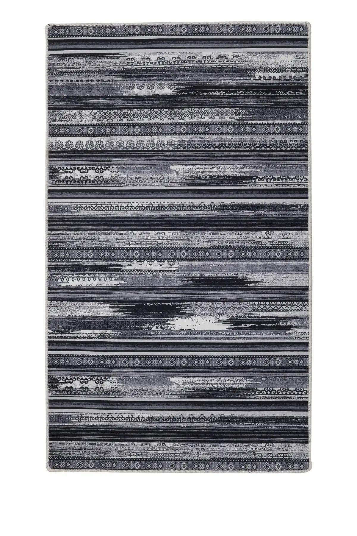 

DOLBOVI cologne gray fringed digital carpet non-slip washable runner 180x