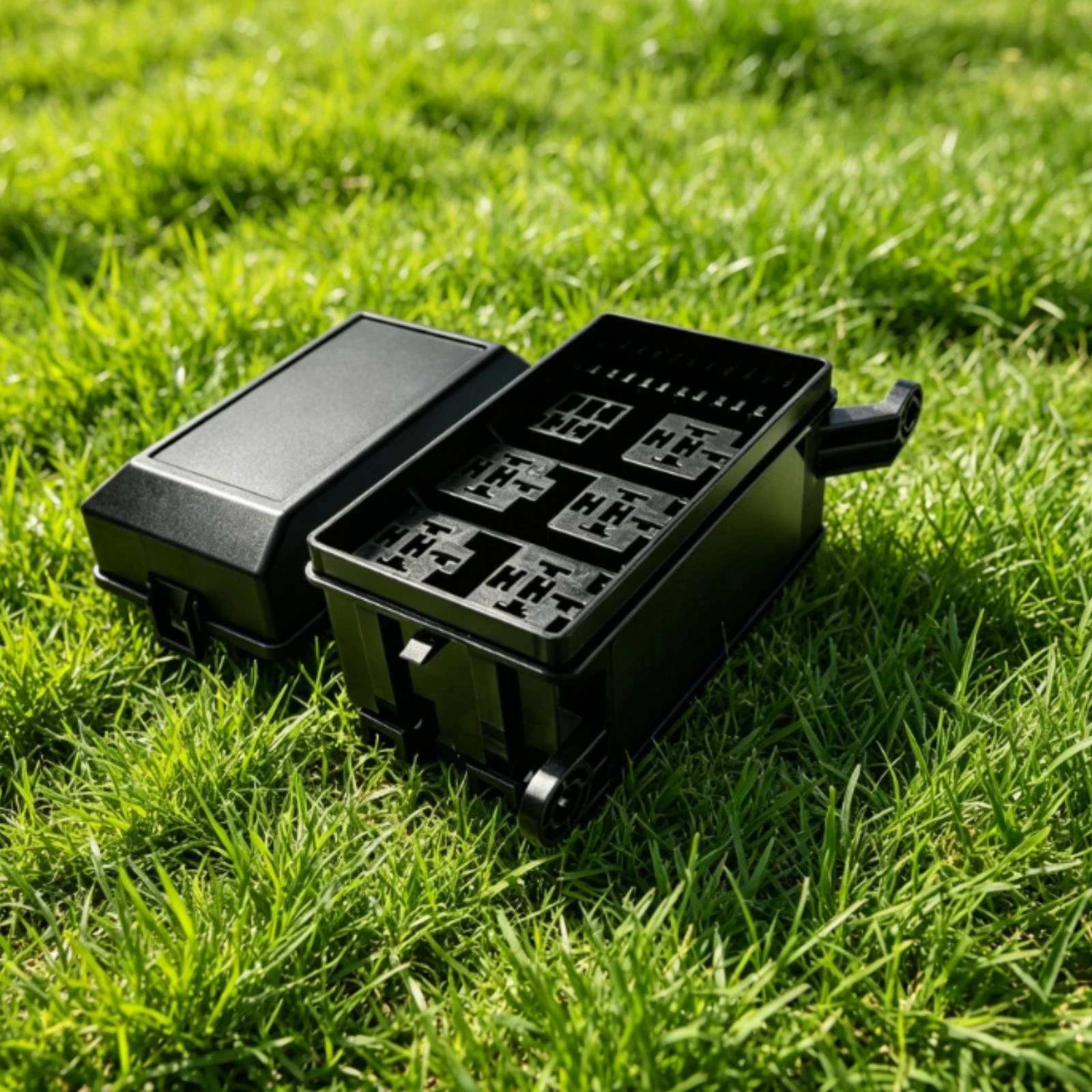 Fuse Relay Box Rectangular Engine Bay Fuse Box Vehicle Electrical Part Black Car Hardware Flame Retardant
