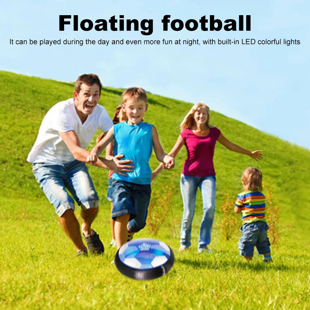 Hover ballon de football avec lumière LED et pare-chocs en mousse ballon de football flottant à air intérieur extérieur cadeaux de football flottants pour les enfants