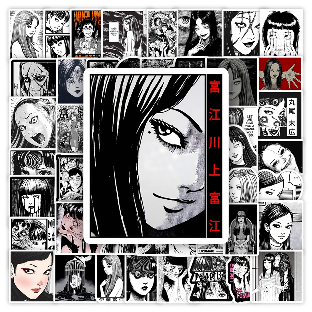 Tomie Manga Horror Stickers Junji Ito Artwork Kids DIY Toys Gift Decorative for Scrapbook Junk Journals Laptop Bottle Waterproof