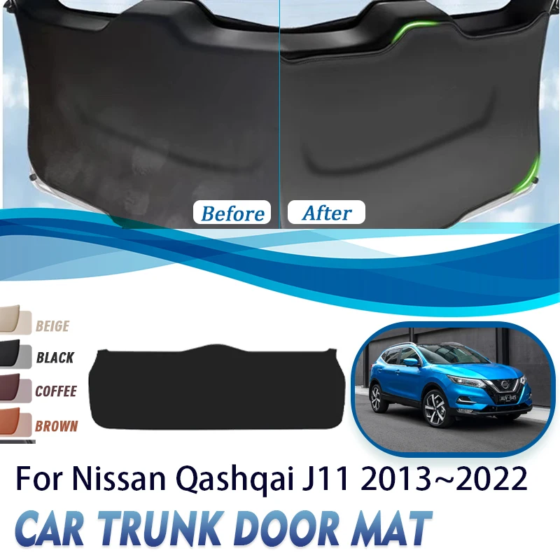 Car Rear Trunk Door Cover For Nissan Qashqai J11 Rogue Sport 2013~2022 Anti-dirty Mats Carpet Car Tailgate Pads Auto Acesssories