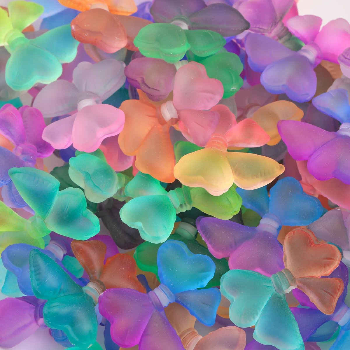 10pcs/20pcs Multicolor Jelly Color Colorful Bow Shape Acrylic Beads with 3mm Drilled Holes Beads for Pen Making Loose Spacer