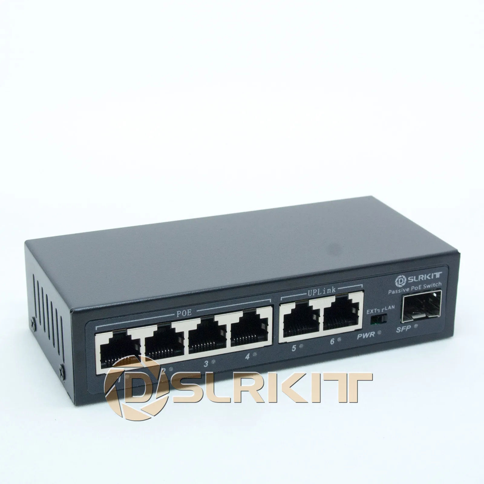 DSLRKIT 4POE 1SFP 2UpLink Gigabit 7 Ports Passive PoE Switch Injector Ethernet