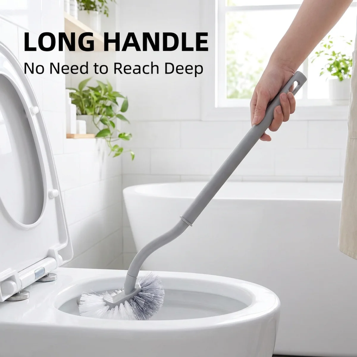 Toilet Brush – Deep Cleaning for Pipes & Hidden Corners, Soft & Hard Bristles, Long Thick Handle, No Dead Ends