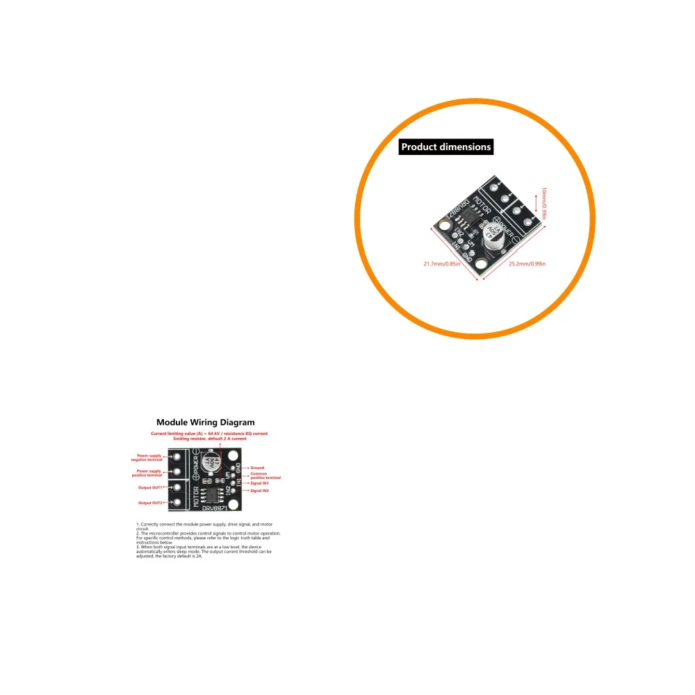 DC 6.5-45V H-Bridge Motor Driver Module 3.6A BrushedDC Motor Controller PWM 10A for DIY Robot