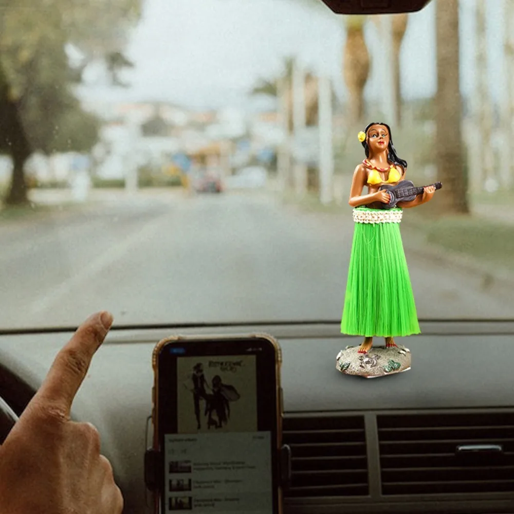 Hawaiian Dancing Girl Posing Dancer Car Interior Ornaments Dashboard Doll Miniature Items Hawaiian Souvenir Gifts Centerpieces