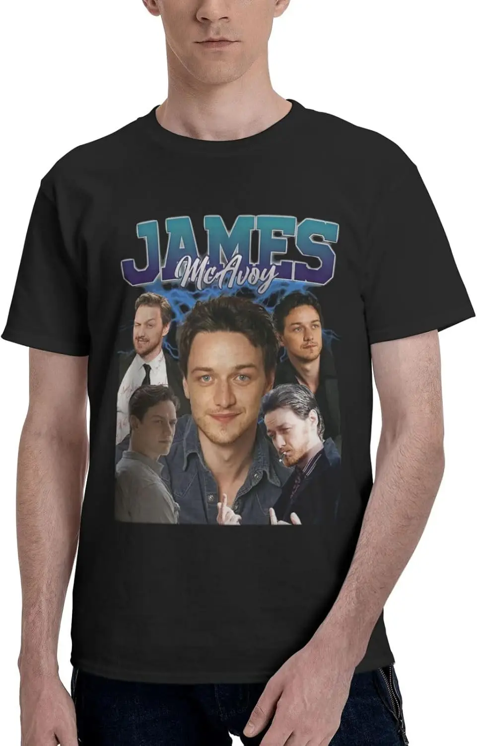 Men's Shirt James Actor McAvoys T-Shirt Simple Design Vintage Printed Skin-friendly Short Sleeve