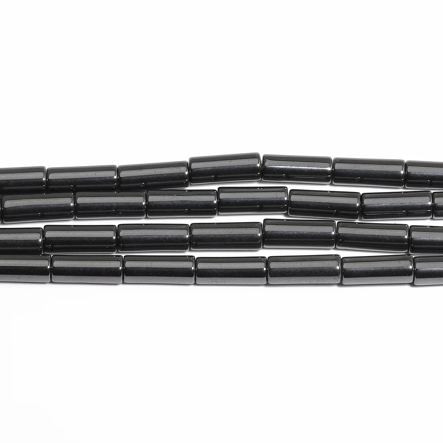 10x4mm Column Natural Stone Black Hematite Beads Tube Cylinder Spacer Beads for Jewelry Making DIY Necklace Bracelets Accessory