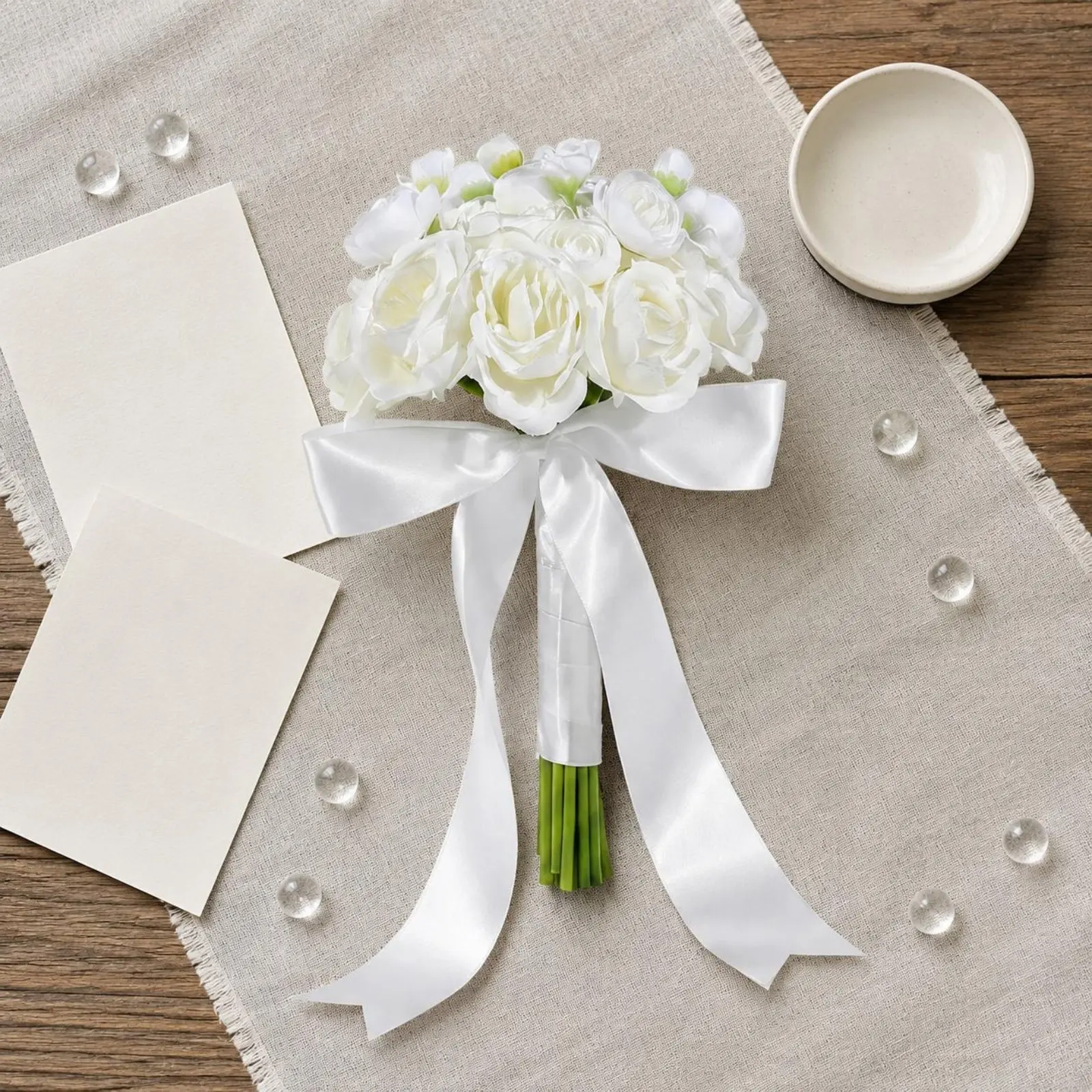 Cream Wedding Floral Arrangement Elegant Cream Flower Floral Arrangement Floral Decor Ready to Use House Decoration Never Wilts