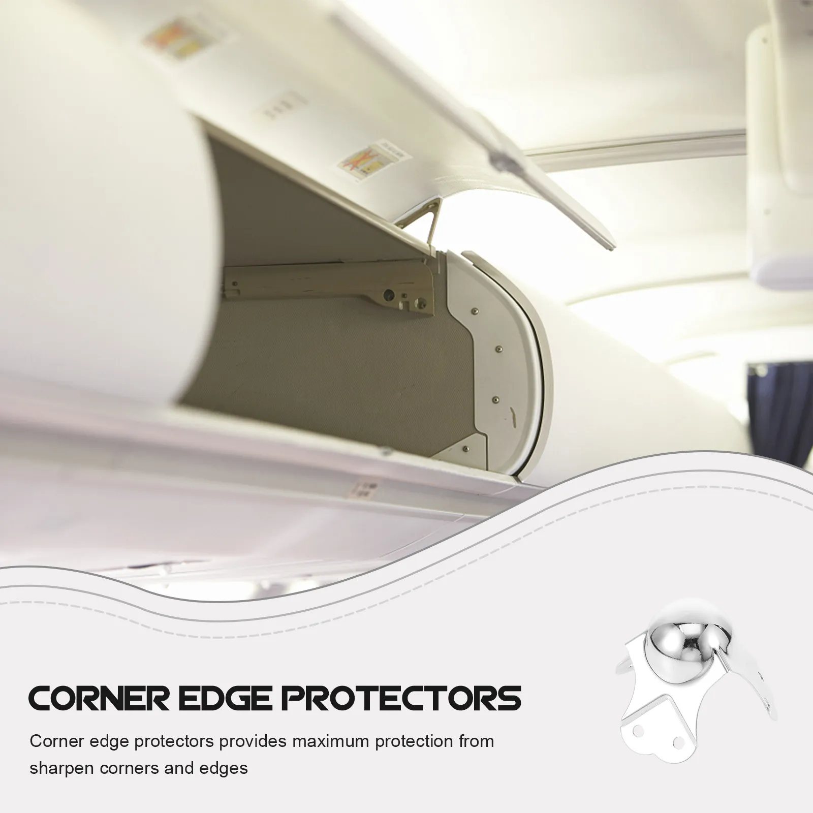 2Pcs Alloy Flight Box Corner Edge Protectors Metal Ball Corner Protector Silver Furniture Hardware Flight Box Hardware Kit