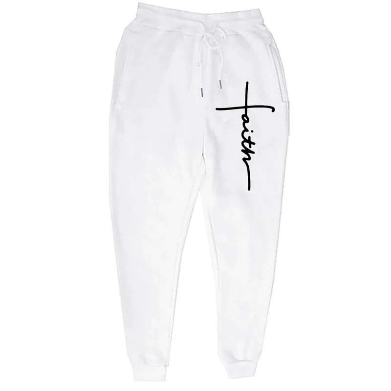 Christian Apparel Faith Sweatpants Religious Print Fleece Trousers Jesus Unisex Hip Hop Streetwear Jogging Pants