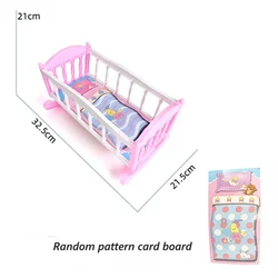 Baby Bed Cradle for 8-10 Inches Dolls Cute Dollhouse Accessories Miniature for Baby Doll Gift for Doll
