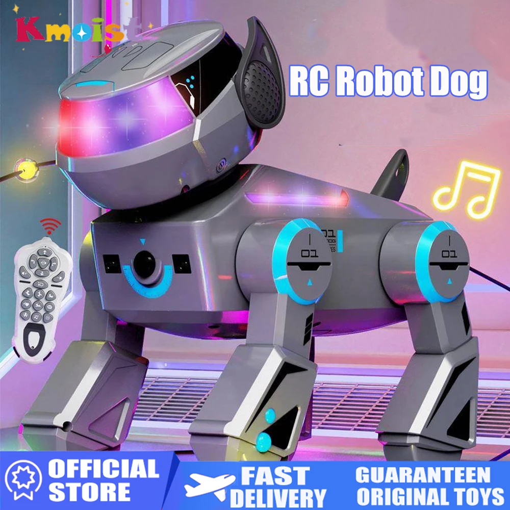 Cão robô rc controlado inteligente com movimentos de dança invertido rotação flip brinquedos educativos para meninos presentes do dia das crianças