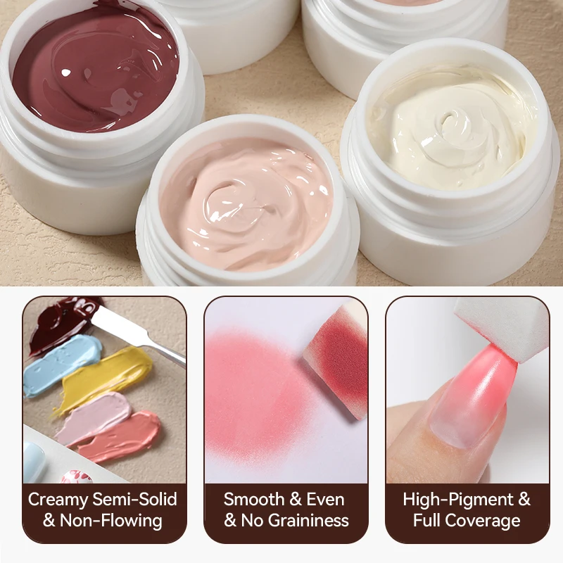 UR SUGAR 1/2 Stück Weißes Pat Painting Gel Nagellack 4-in-1 Gradient French Cover Edge Lines Nagelstempelmuster Nagel-DIY-Pattin – Detail 16