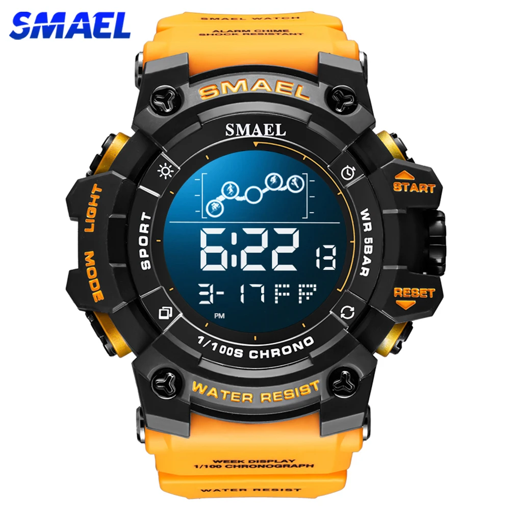 

SMAELStopwatch Countdown Men Sport Electronic Watches Fashion Waterproof LED Digital Watch Man Military WristWatches For Male