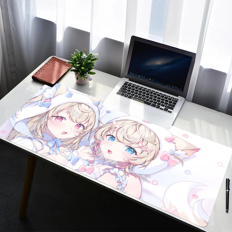Mouse Pad Gaming Mousepad Rubber Desk Mat Hololive Mococo Fuwawa Abyssgard Non-slip Laptop Gamer Desk Accessories Keyboard Pad