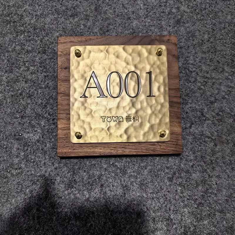 Solid Brass Hotel Room Number Plaque Custom Engraved Villa Resort Wall Address Sign Metal Name Plate