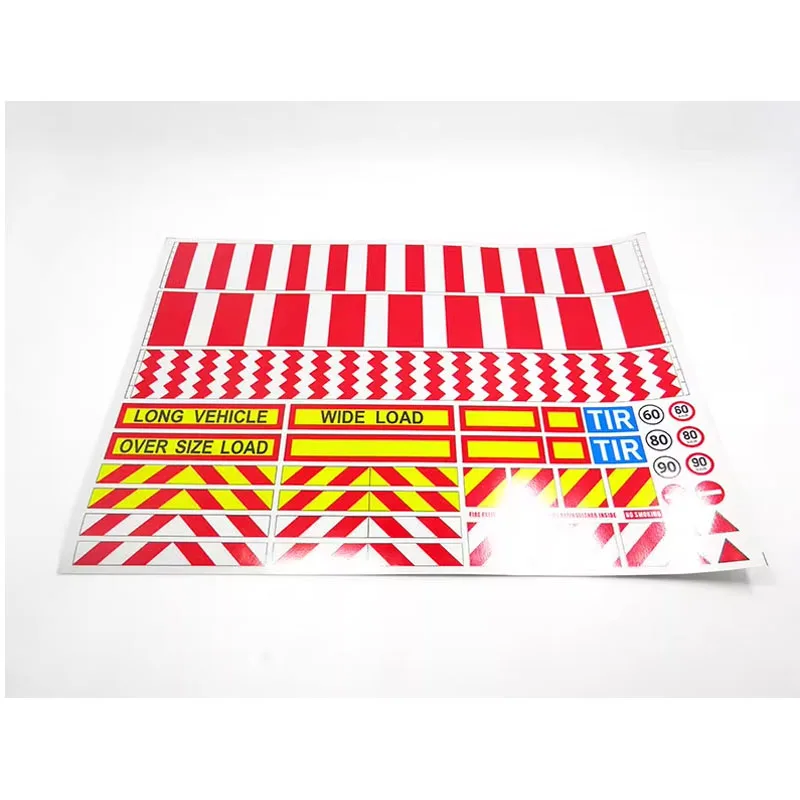 

Светоотражающая предупреждающая полоса, декоративная наклейка для 1/14 Tamiya RC Truck Trailer Wywrotka для Scania Benz Actros Volvo, автомобильные детали Diy