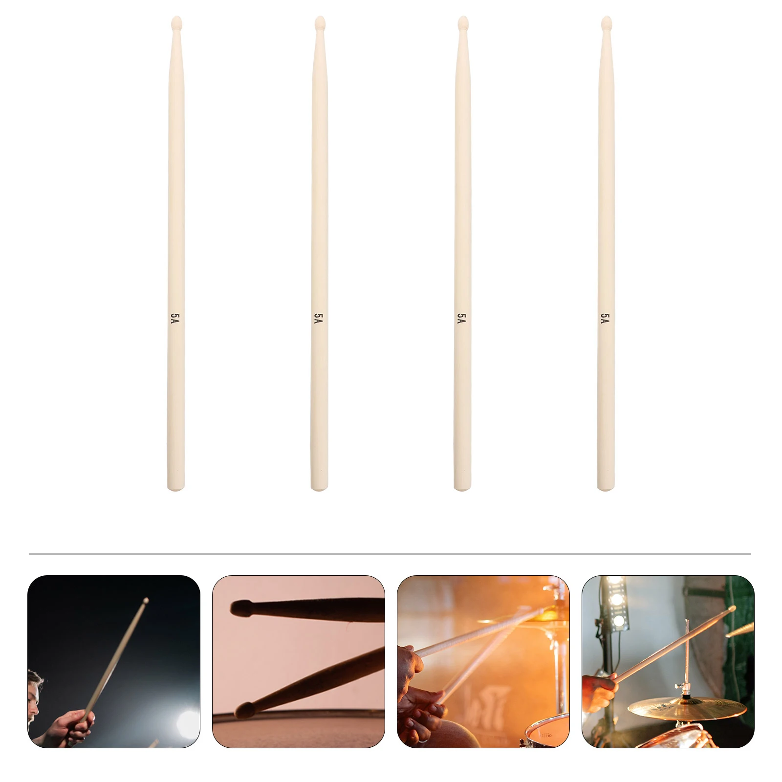 

2 Pairs 5A Maple Wood Drumsticks Durable Smooth For Drums Snare Jazz High Quality Affordable Drum Accessories Percussion Tool