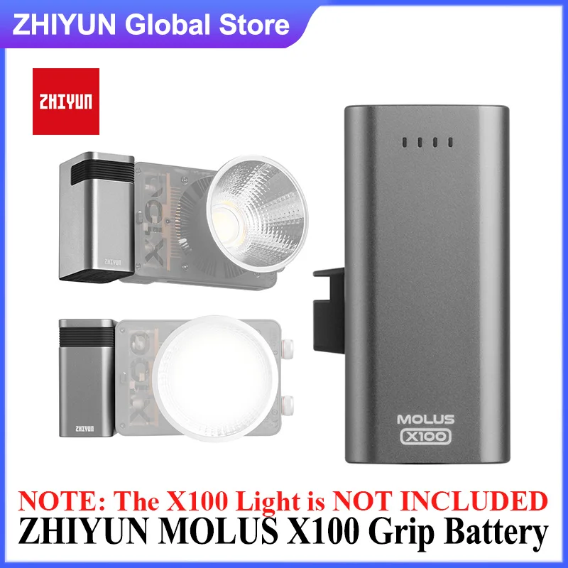 ZHIYUN MOLUS X100 Grip Battery V2 2600mAh Power Bank Support PD Fast Charger for COB LED Video Light Photography Accessories