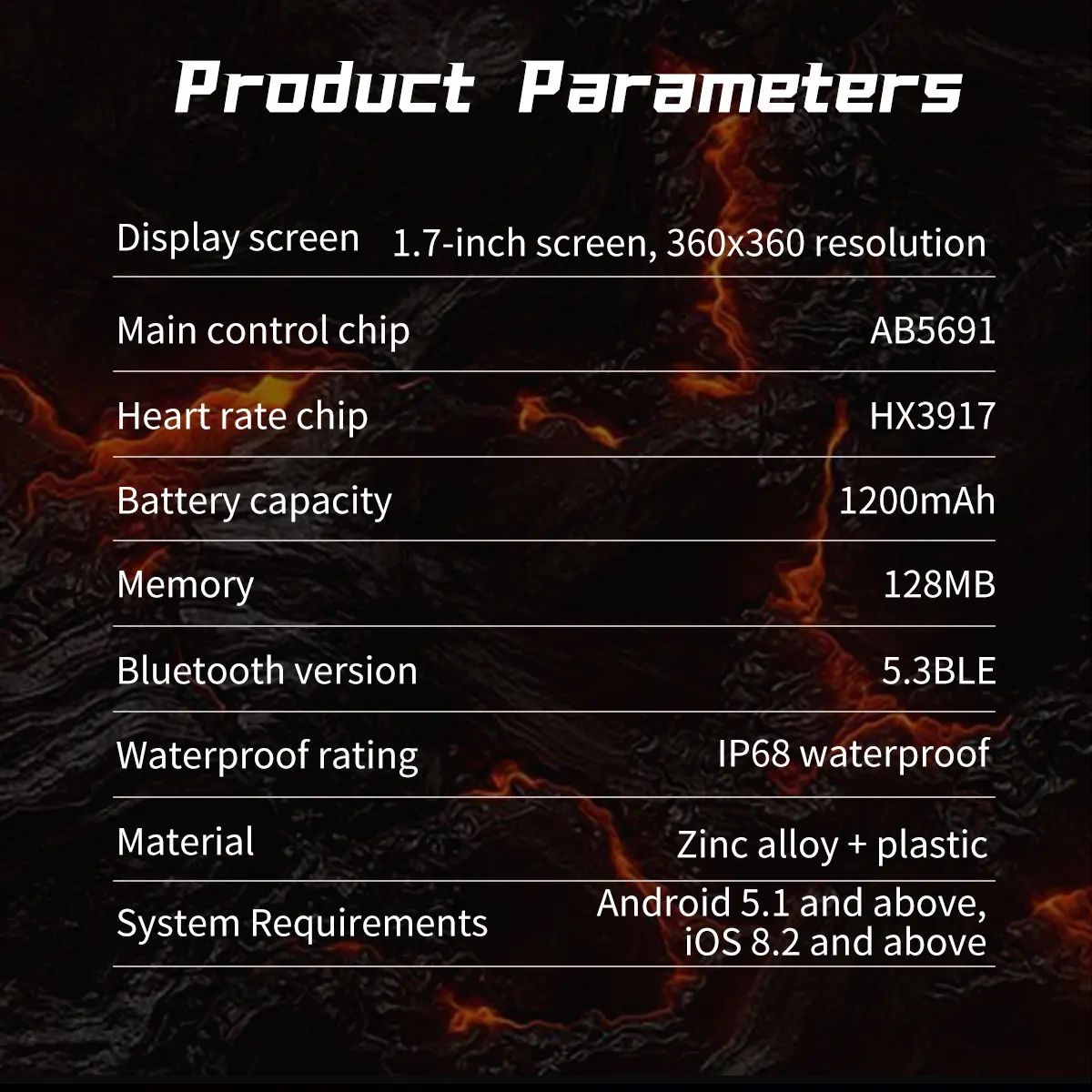 2026 Neue T-RX5 1200mAh Akku Smartwatch für Herren 1,7" HD-Bildschirm Kompass Taktische Taschenlampe IP68 Wasserdicht BT-Anruf Militäruhr – Detail 18