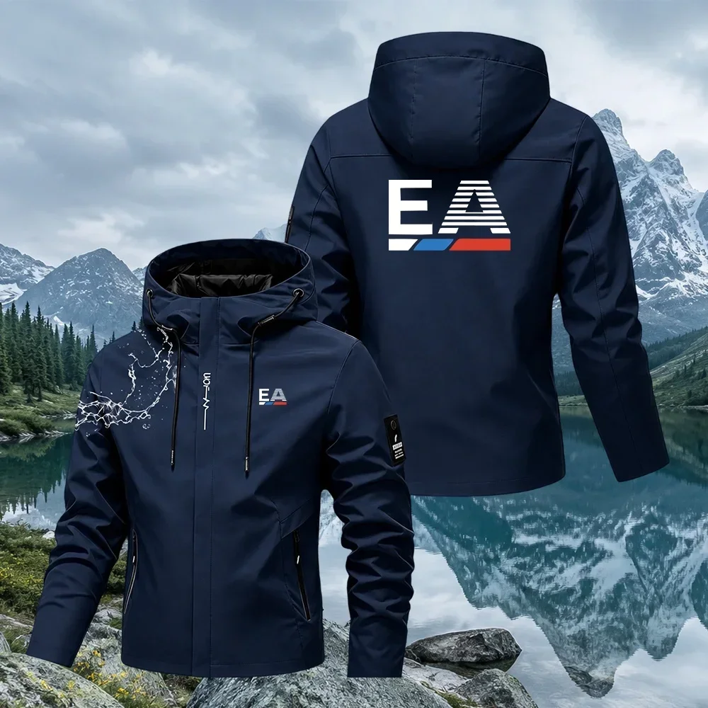 New Men's Waterproof Rain Jacket Lightweight Outer Hooded Outdoor Raincoat Hiking Windproof Jacket Climbing Outdoor Jackets