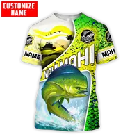 Custom name Mahi-mahi fishing scales 3D Printing Mens t shirt Summer Fashion Unisex Short sleeve T-shirt Casual Tee tops TX243