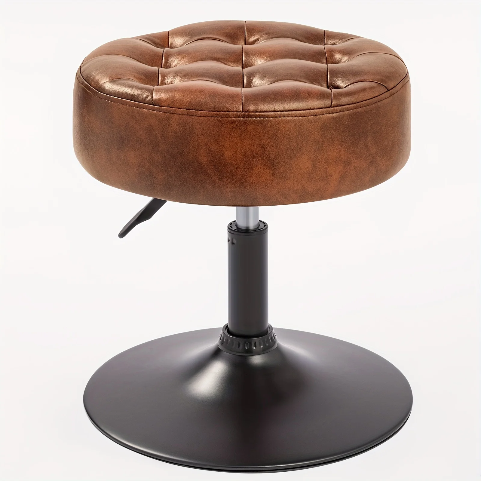 

PU Tufted Appearance Dressing Small Round Stool, Suitable For Dressing Table, Bedroom, Dormitory, Study, Rotatable Lifting