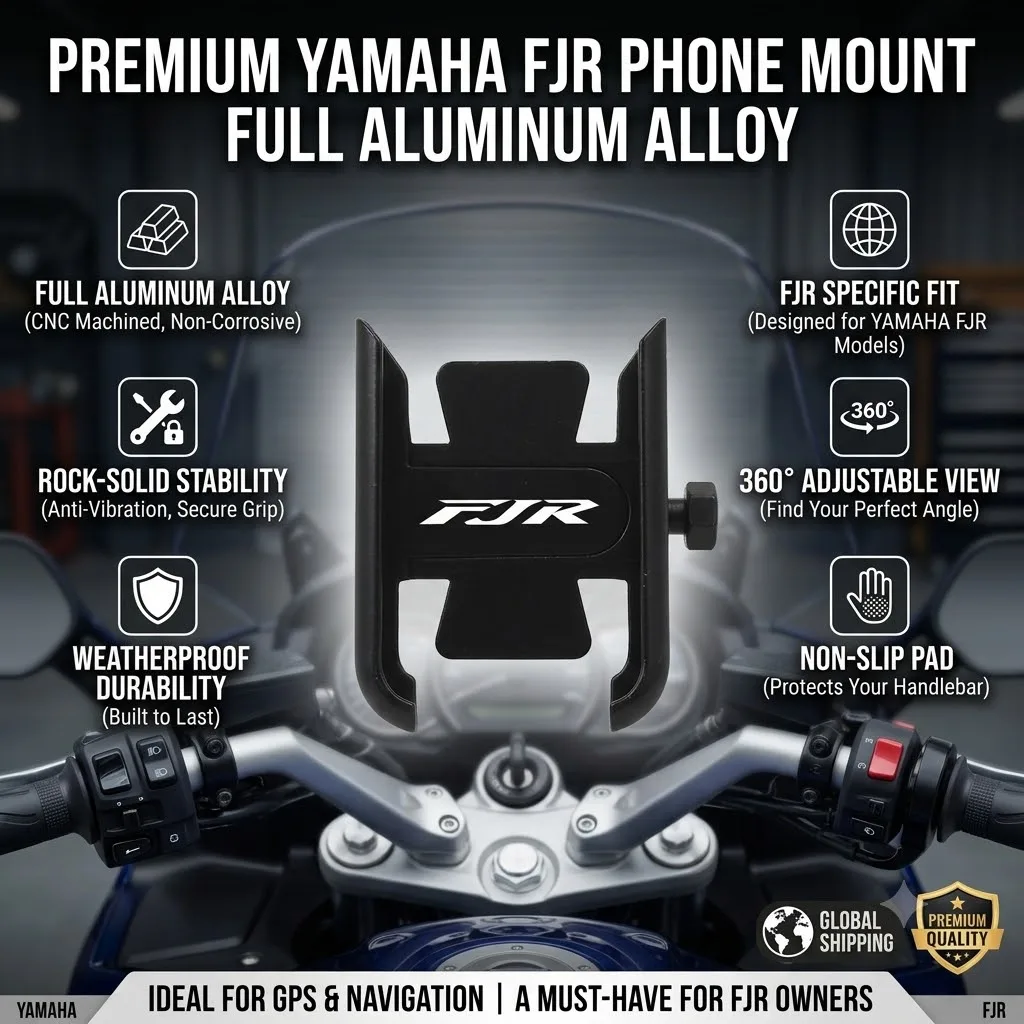 Motorcycle Handlebar Mobile Phone Holder GPS Stand Bracket With LOGO For YAMAHA FJR 1300 FJR1300 FJR1200 2006-2021 2022 2023
