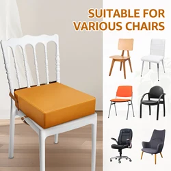 Non Slip Toddler Booster Seat Breathable Leather Chair Booster Seat Cushion with Safety Buckle High Density Foam Kids Seat Pad